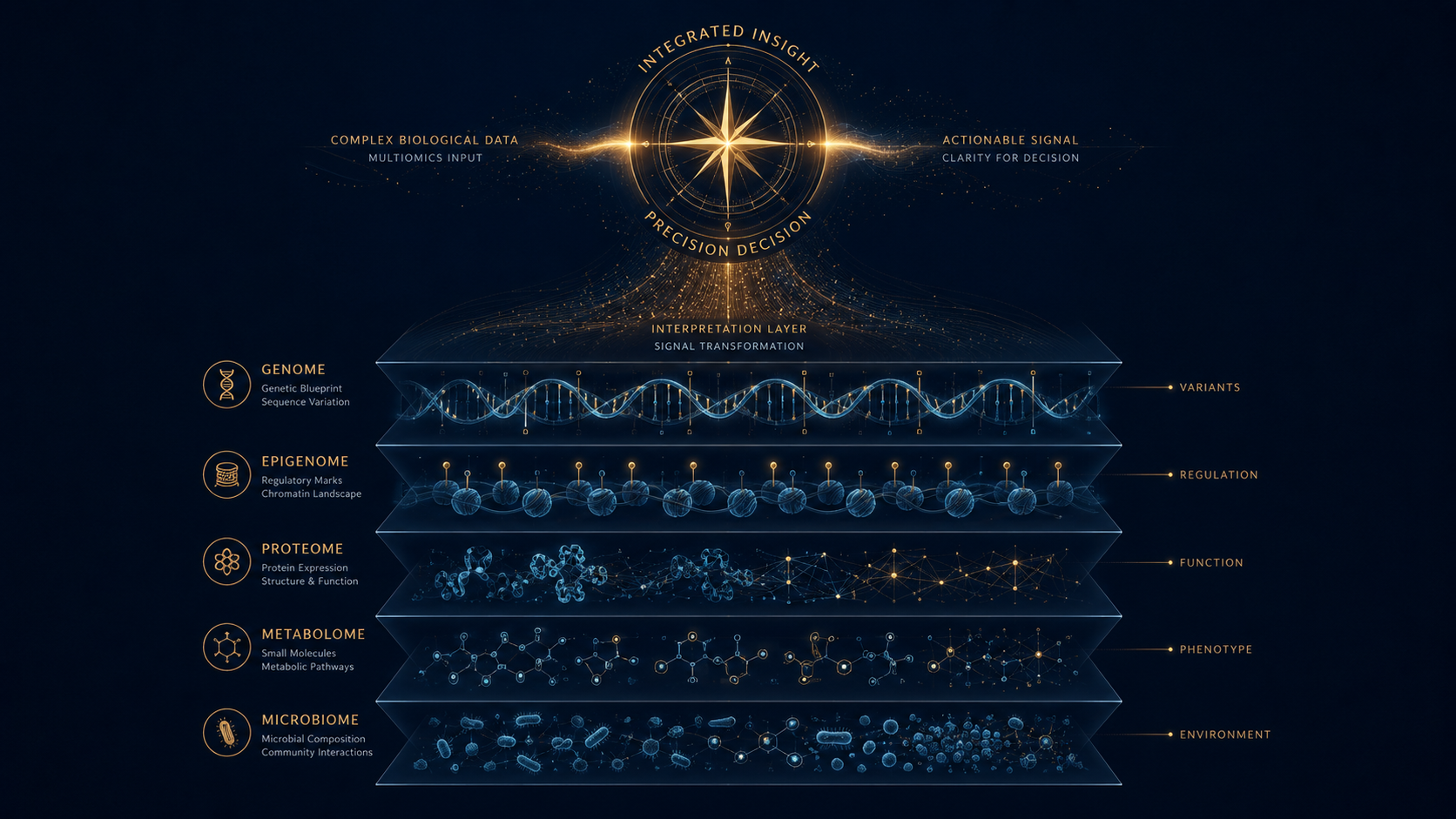 Layered multiomics data stack